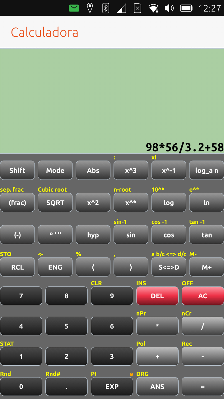 Calculadora en el Aquaris E5 HD Ubuntu Edition