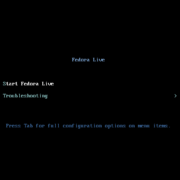 Fedora 22 Pantalla inicial del Live USB