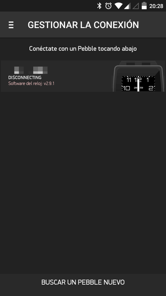 Desconexión del Pebble
