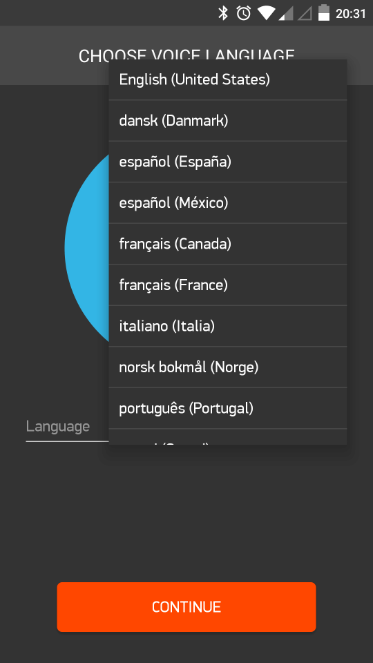 Selección del idioma