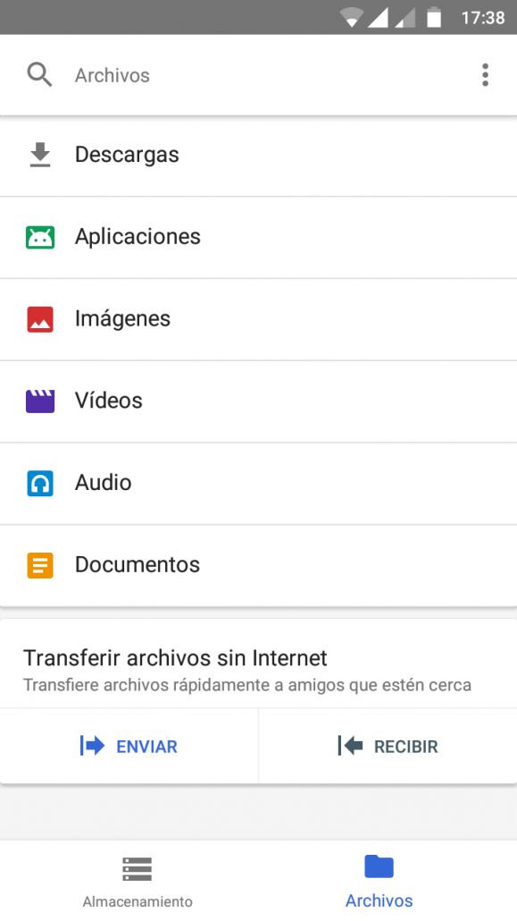 Administrador de archivos de Files Go
