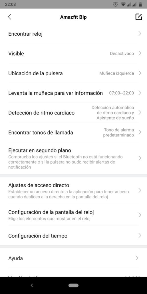 Ajustes del reloj