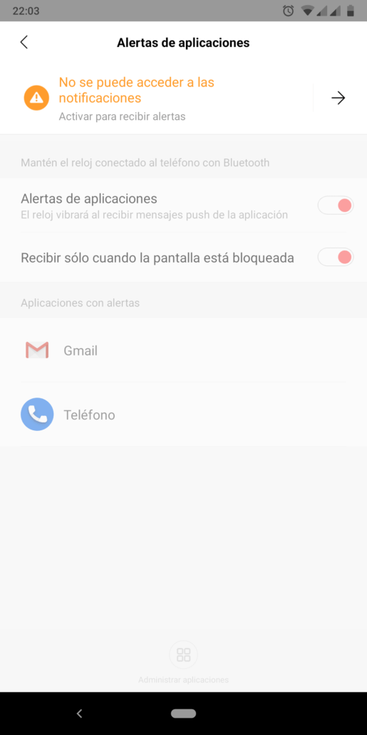 Activación de las alertas