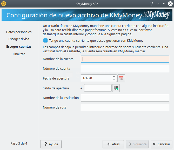 Configuración de la cuenta