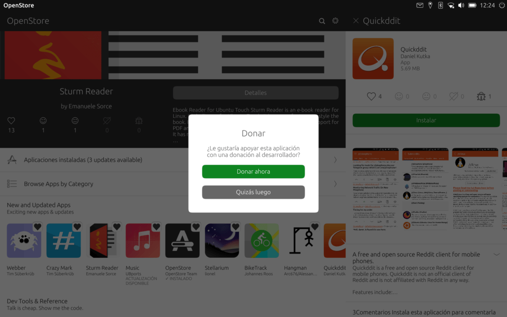 Donación al autor de Quickddit