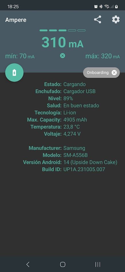 Carga de la batería con un puerto USB