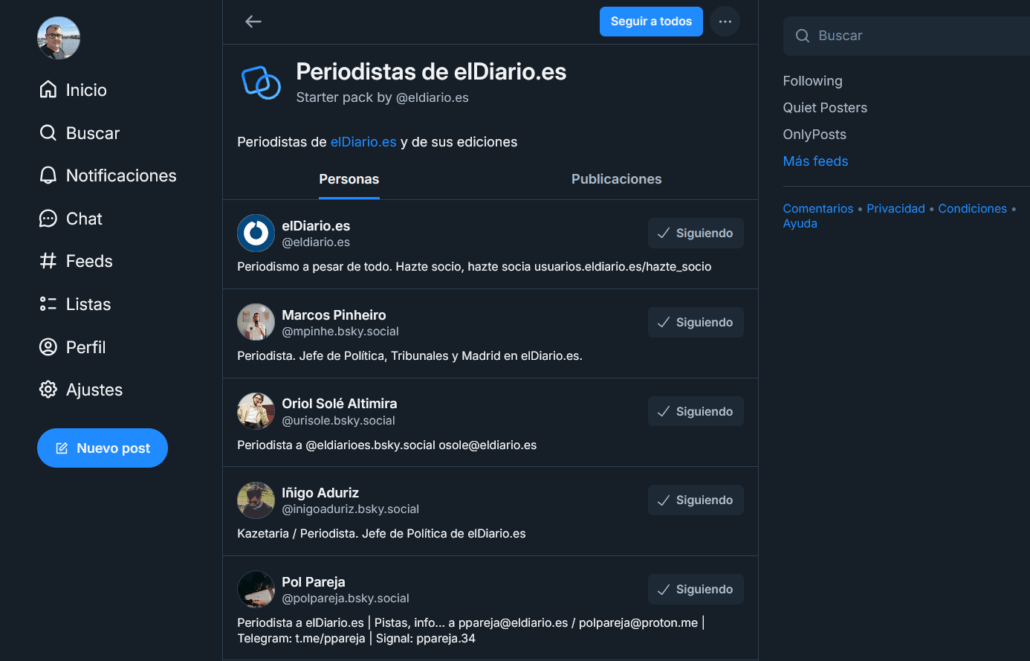 Listas de usuarios en BlueSky