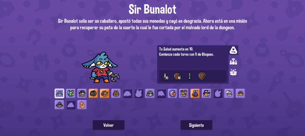 Dungeon Crawler - Selección de personaje