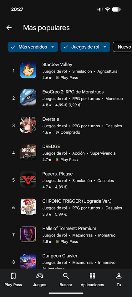 Juegos más populares con el distintivo de Play Pass