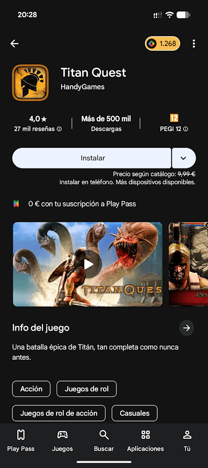 Titan Quest incluído en Play Pass